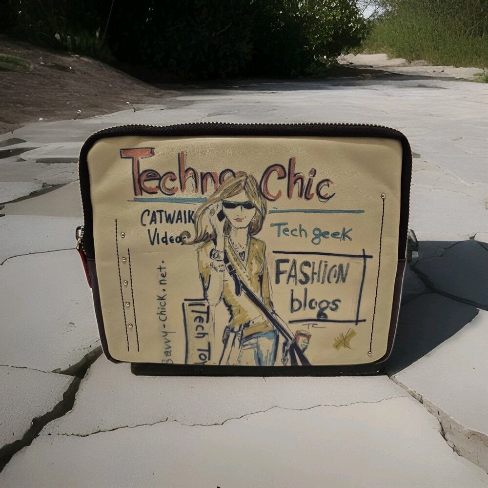 Brighton Tablet eReader‎ Sleeve 10.5x 8.5 Padded Case Zipper Studs Fashionista